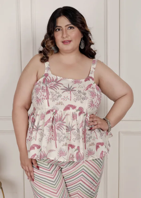 Doriyan_Womens_Plus_Size_Pink_Pure_Cotton_Leaf_Printed_Kurti_with_Palazzo