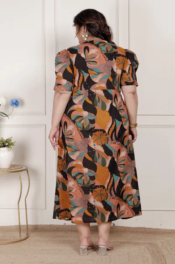 Doriyan_Womens_Plus_Size_Pure_Cotton_Black_Puff_Sleeve_Floral_printed_Butterfly_Maxi_Dress