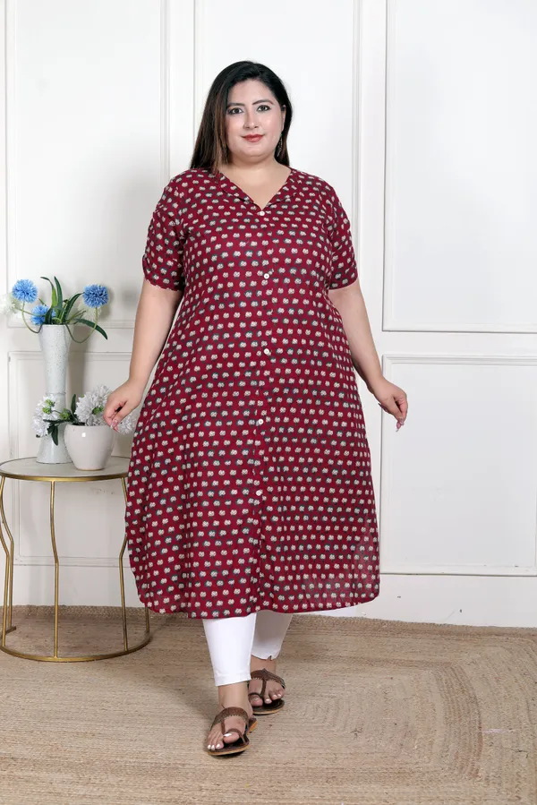 Doriyaaan_WOMENS_Plus_Size_Relaxed_Fit_Red_Floral_Printed_A-Line_Pure_Cotton_Kurta