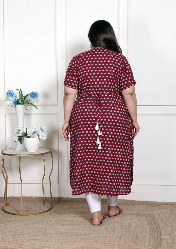 Doriyaaan_WOMENS_Plus_Size_Relaxed_Fit_Red_Floral_Printed_A-Line_Pure_Cotton_Kurta
