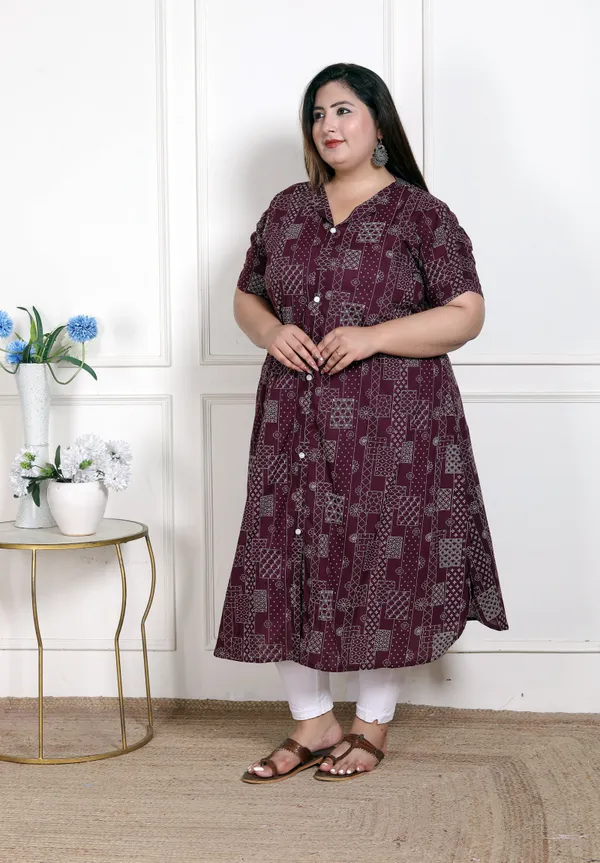 Doriyan_WOMENS_Plus_Size_Wine_Mandarin_Neck_Floral_Printed_A-Line_Party_wear_Kurta
