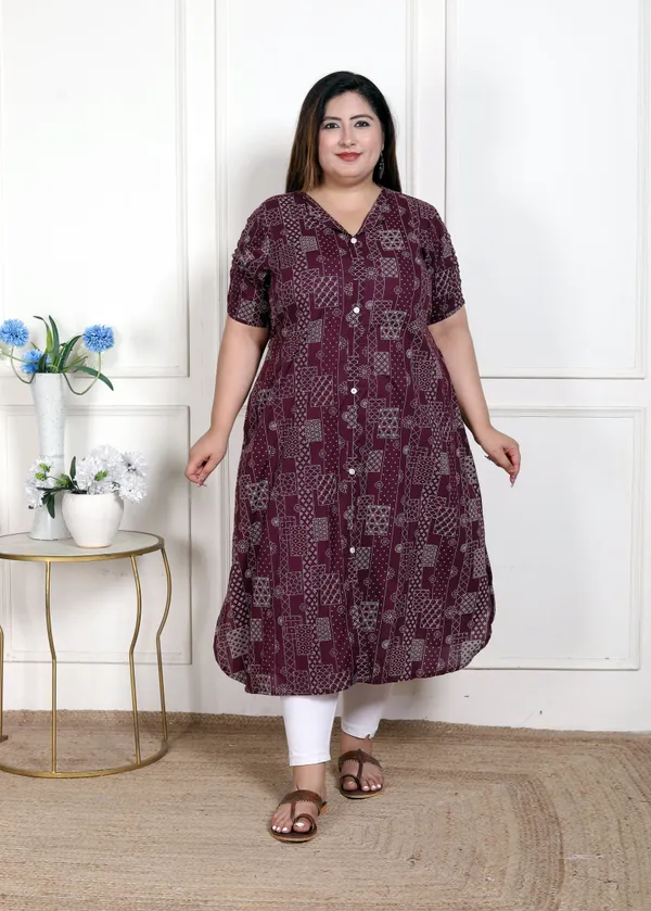 Doriyan_WOMENS_Plus_Size_Wine_Mandarin_Neck_Floral_Printed_A-Line_Party_wear_Kurta