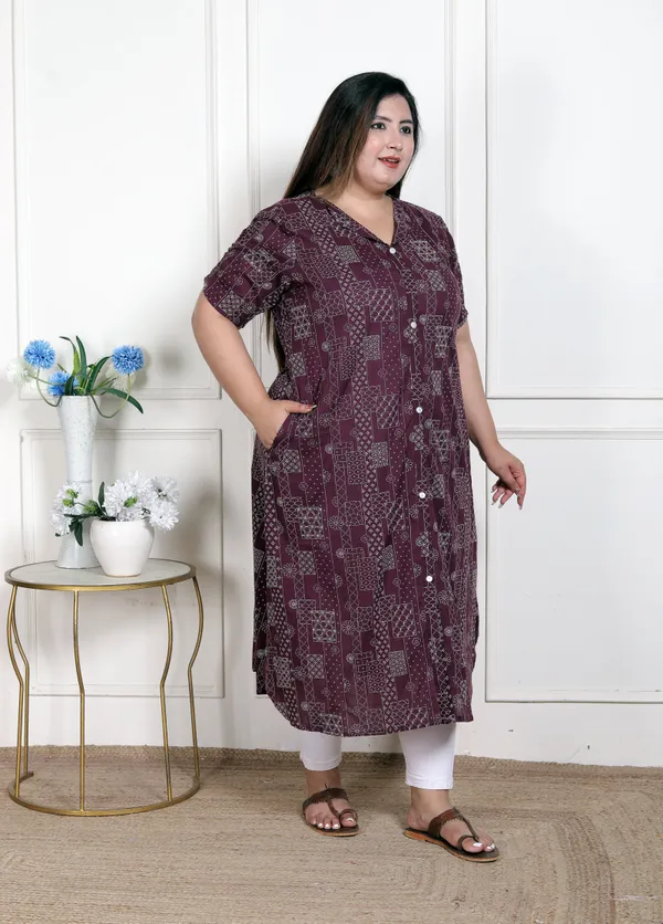 Doriyan_WOMENS_Plus_Size_Wine_Mandarin_Neck_Floral_Printed_A-Line_Party_wear_Kurta