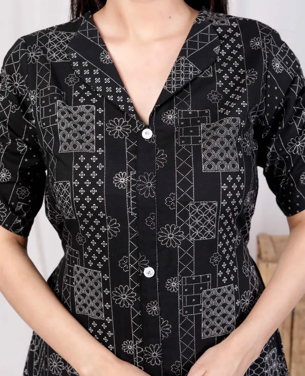 Doriyaaan_Womens_Pure_Cotton_Black_Floral_Printed_Front_Button_A-Line_Midi_Dress
