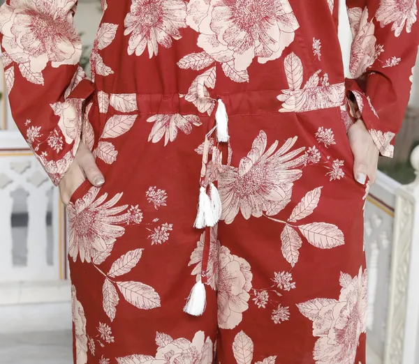 Doriyaaan_Womens_Pure_Cotton_Red_Floral_Printed_Long_Sleeves_Jumpsuit
