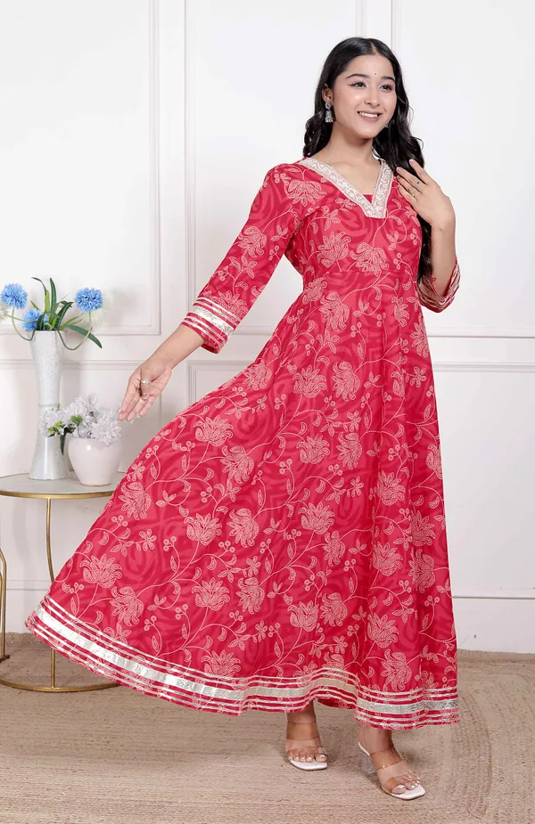 Doriyan_Women's_Red_Jaipuri_Printed_Cotton_ethnic_Anarkali_Kurta
