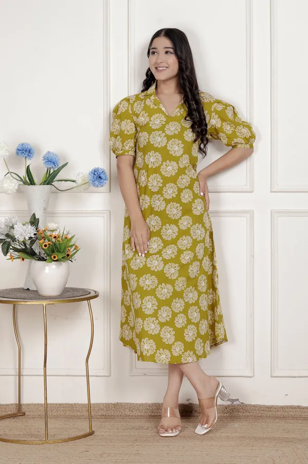 Doriyan_Women's_Yellow_Printed_Puff_Sleeve_Floral_Maxi_Party_Dress