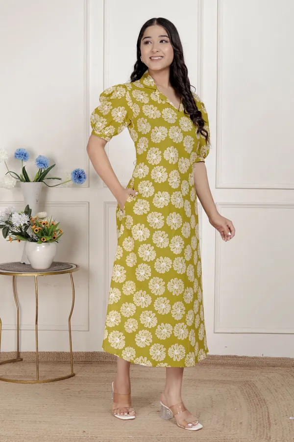 Doriyan_Women's_Yellow_Printed_Puff_Sleeve_Floral_Maxi_Party_Dress