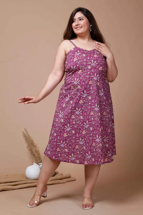 Women's_Plus_Size_Purple_Floral_Printed_Shoulder_Strap_Midi_Dress_-_Doriyan