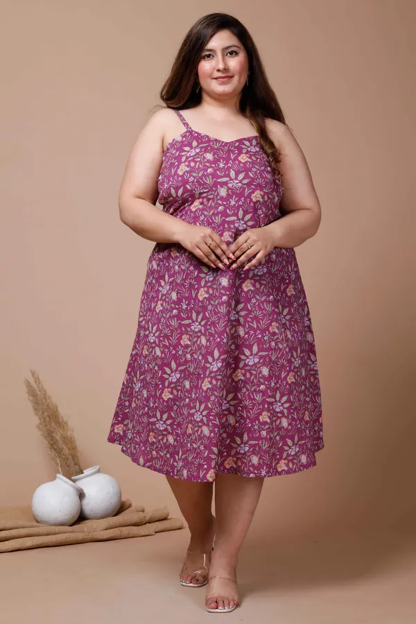 Women's_Plus_Size_Purple_Floral_Printed_Shoulder_Strap_Midi_Dress_-_Doriyan