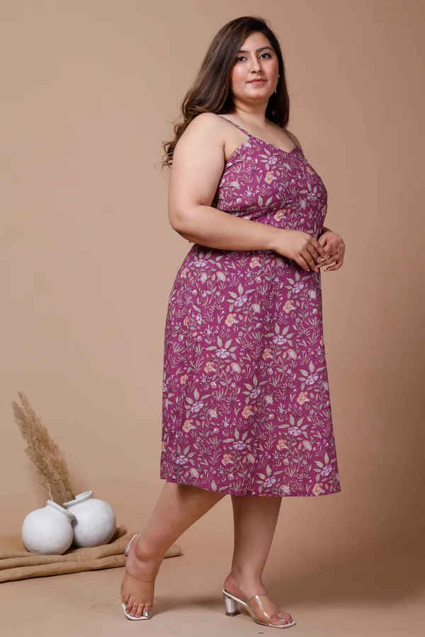 Women's_Plus_Size_Purple_Floral_Printed_Shoulder_Strap_Midi_Dress_-_Doriyan