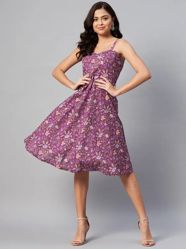 Women's_Purple_Floral_Printed_Midi_Length_Dress_-_Doriyan