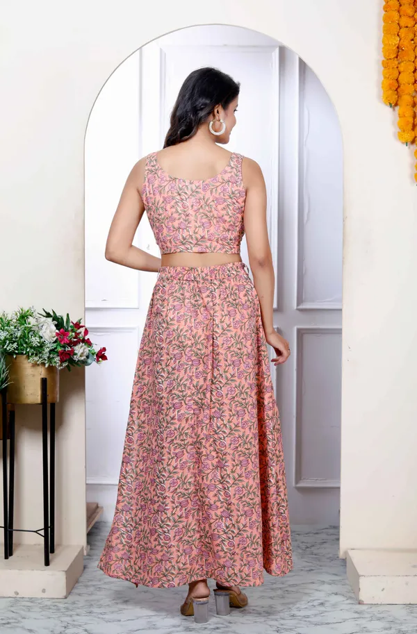 Women's_Orange_Floral_Printed_Crop_Top_And_Skirt_Co-Ord_Set_-_Doriyan