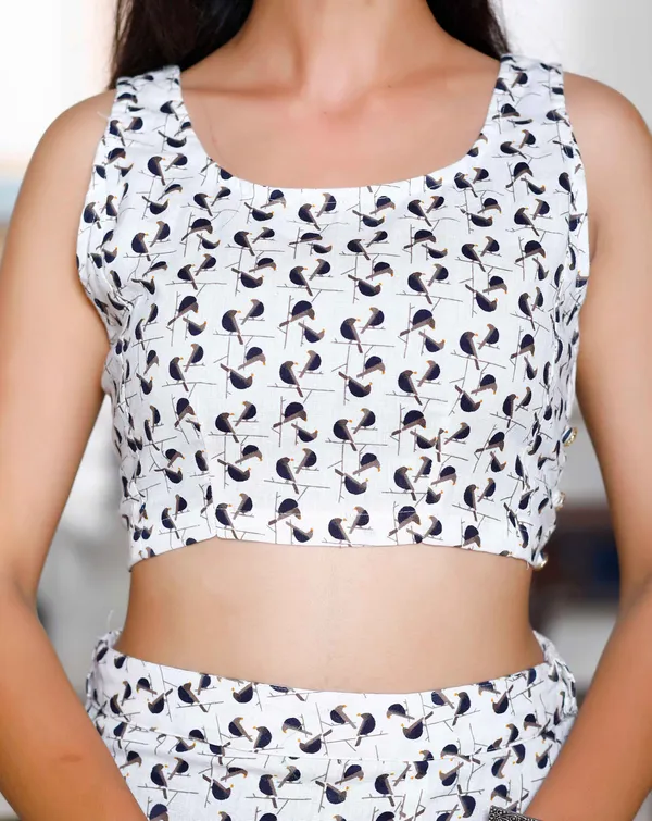 Women's_White_Animal_Print_Round_Neck_Top_With_Side_Slit_Skirt_Co-Ord_Set_-_Doriyan
