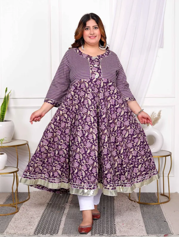 Women's_Plus_Size_Purple_Cotton_Floral_Gota_Lace_Work_Anarkali_Kurta_-_Doriyan