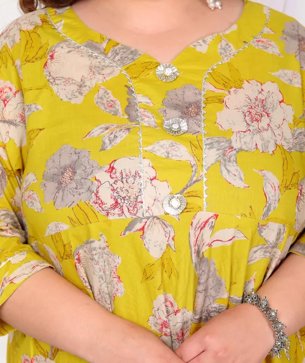 Women's_Plus_Size_Cotton_Gotapatti_And_Lace_Border_Details_Floral_Printed_Yellow_Anarkali_Kurta_-_Doriyan