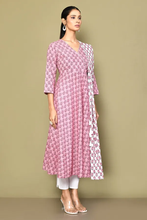 Women's_Cotton_Floral_Print_Anarkali_Kurta_With_Dupatta_-_Doriyan