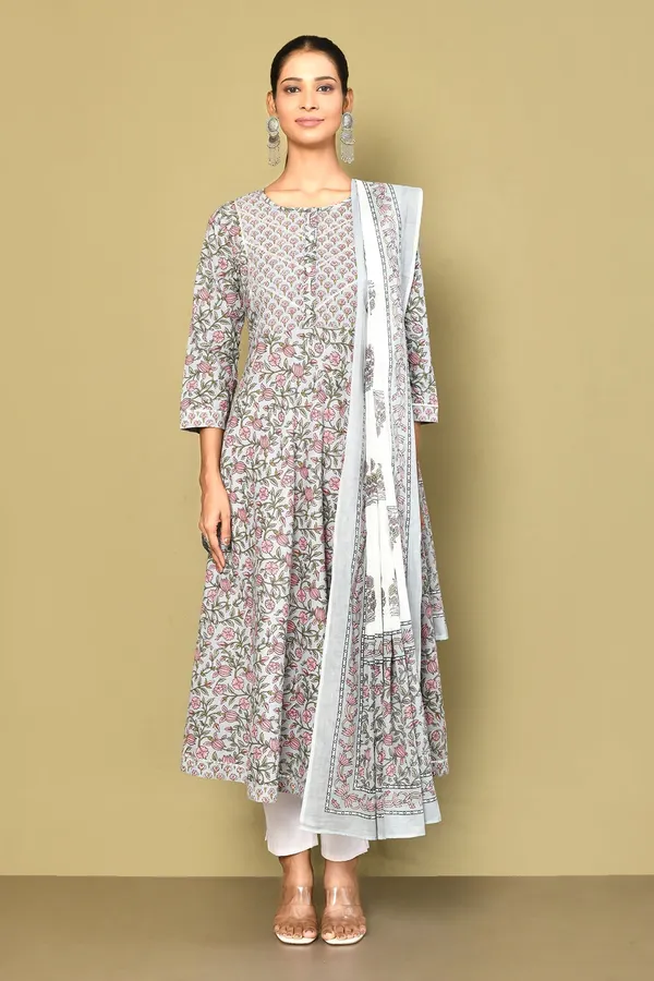 Women's_Blue_Printed_With_Gota_Patti_Work_Anarkali_Kurta_With_Dupatta_-_Doriyan