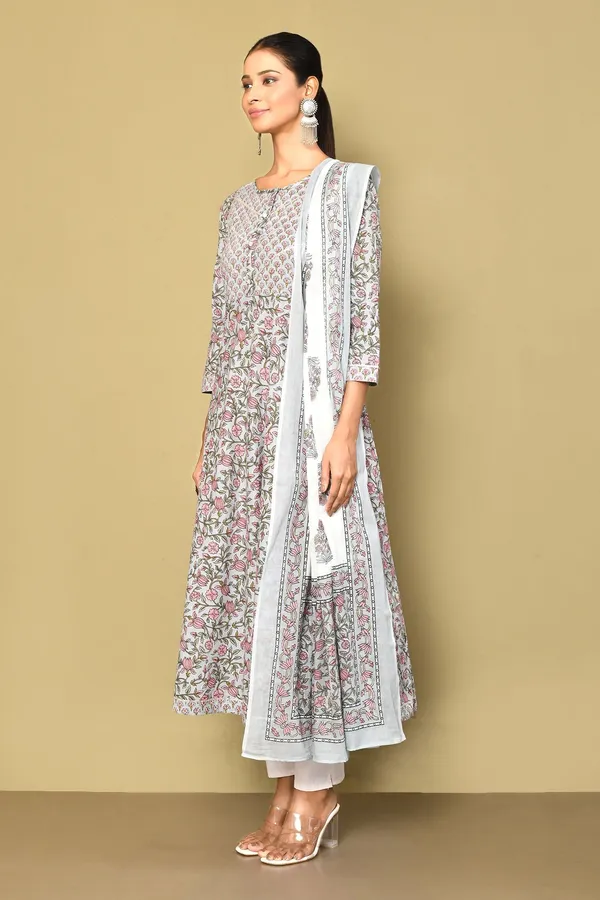 Women's_Blue_Printed_With_Gota_Patti_Work_Anarkali_Kurta_With_Dupatta_-_Doriyan