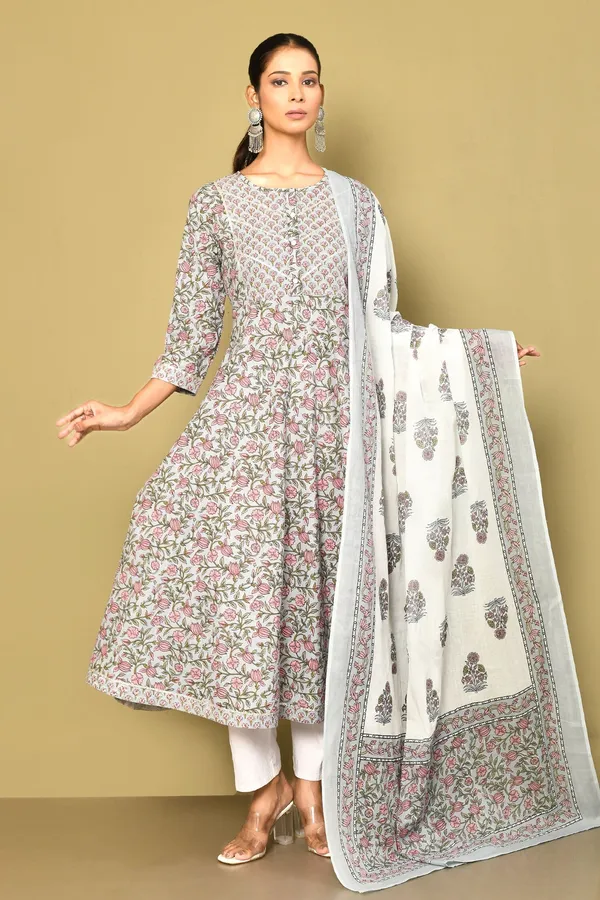 Women's_Blue_Printed_With_Gota_Patti_Work_Anarkali_Kurta_With_Dupatta_-_Doriyan