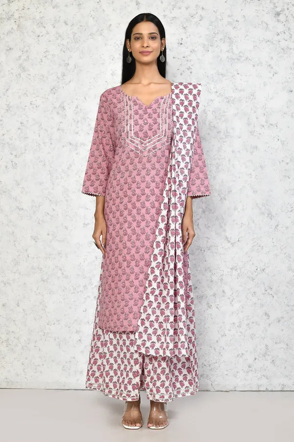 Women's_Cotton_Kurta_With_Palazzo_&_Dupatta_Set_-_Doriyan