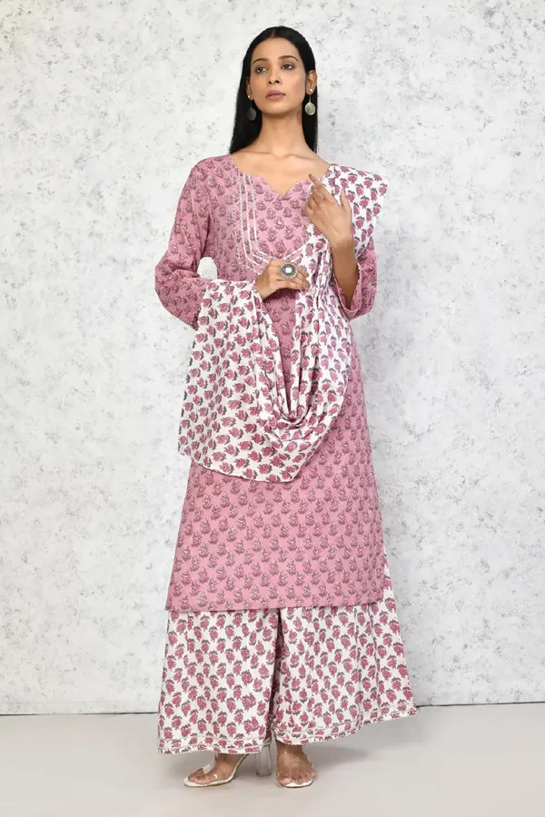Women's_Cotton_Kurta_With_Palazzo_&_Dupatta_Set_-_Doriyan