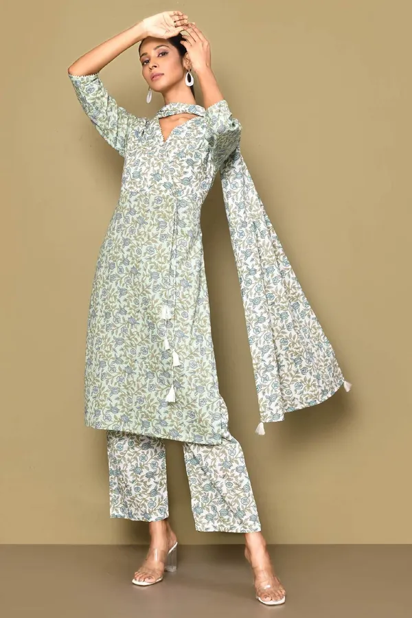 Women's_Floral_Printed_Angrakha_Pure_Cotton_Kurta_With_Palazzo_&_Dupatta_Set_-_Doriyan