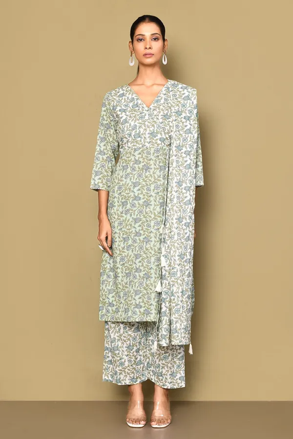 Women's_Floral_Printed_Angrakha_Pure_Cotton_Kurta_With_Palazzo_&_Dupatta_Set_-_Doriyan