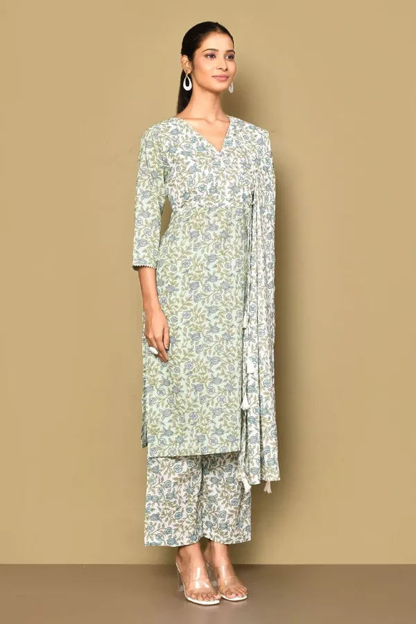 Women's_Floral_Printed_Angrakha_Pure_Cotton_Kurta_With_Palazzo_&_Dupatta_Set_-_Doriyan