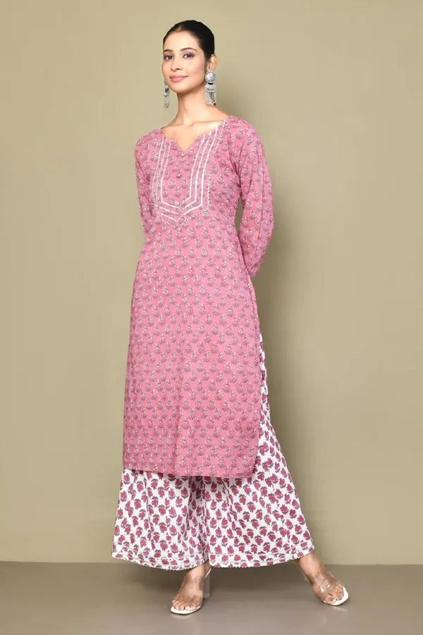 Women's_Cotton_Floral_Print_Straight_Kurta_And_Palazzo_Set_-_Doriyan
