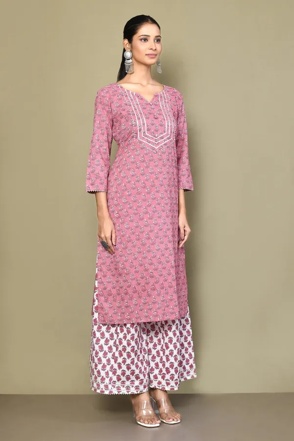 Women's_Cotton_Floral_Print_Straight_Kurta_And_Palazzo_Set_-_Doriyan