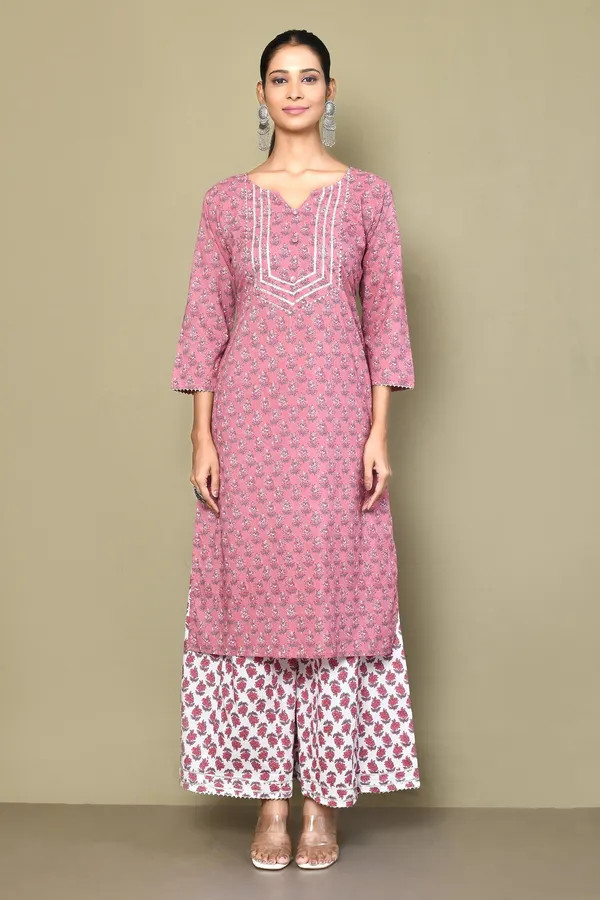 Women's_Cotton_Floral_Print_Straight_Kurta_And_Palazzo_Set_-_Doriyan