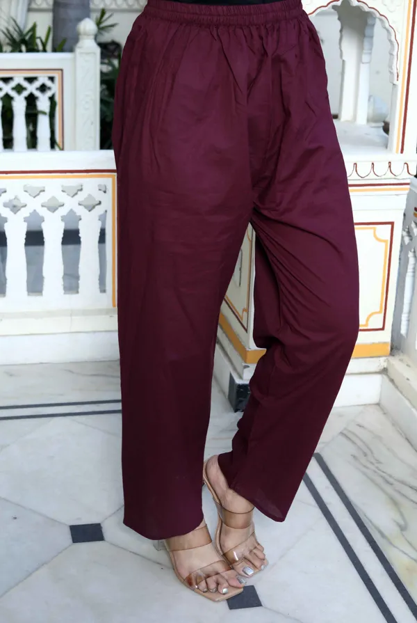 Women's_Wine_Pure_Cotton_Floral_Printed_Kurta_And_Palazzo_Set_-_Doriyan
