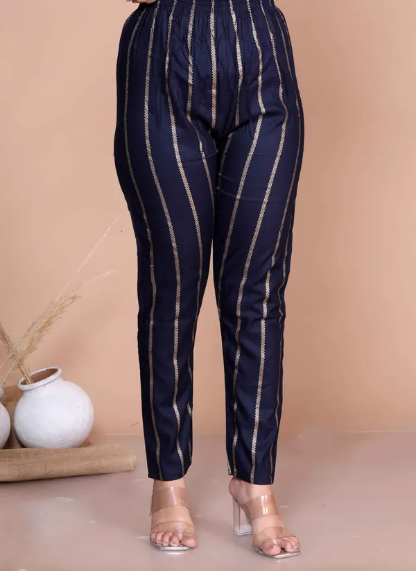 Women's_Navy_Blue_&_Golden_Striped_Mokshi_Pakistani_Kurta_With_Palazzo_-_Doriyan