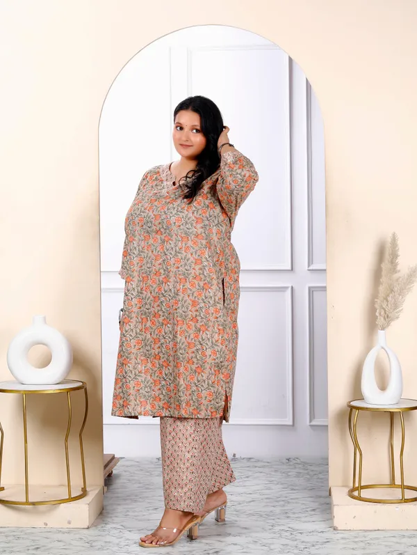 Women's_Plus_Size_Brown_Floral_Printed_Kurta_With_Palazzo_-_Doriyan