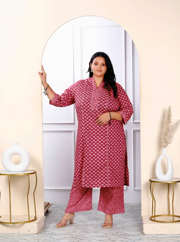 Women's_Plus_Size_Floral_Printed_Charming_Pink_Straight_Kurta_With_Palazzo_Set_-_Doriyan