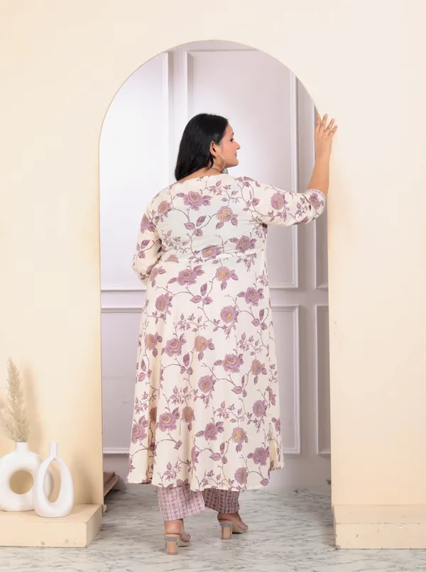 Women's_Plus_Size_Pink_Floral_Printed_V_Neck_Anarkali_Kurta_And_Palazzo_Set_-_Doriyan