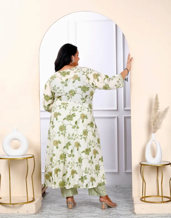 Women's_Plus_Size_Attractive_Floral_Print_Cotton_Green_Anarkali_Kurta_Palazzo_And_Dupatta_Set_-_Doriyan