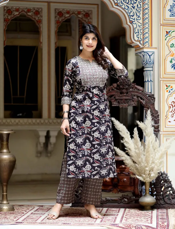 Women's_Multi_Colour_Floral_Printed_Embroidery_Yoke_Design_Kurta_With_Palazzo_-_Doriyan