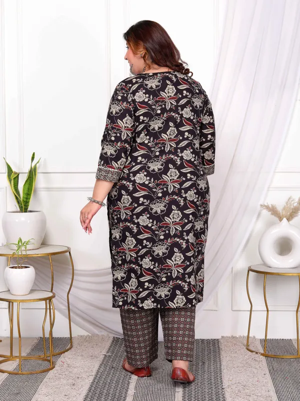 Women's_Plus_Size_Multi_Colour_Floral_Printed_Embroidery_Yoke_Design_Kurta_With_Palazzo_And_Dupatta_Set_-_Doriyan