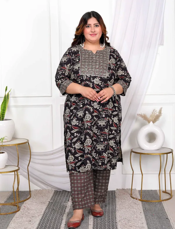 Women's_Plus_Size_Multi_Colour_Floral_Printed_Zari_Embroidery_Yoke_Design_Kurta_With_Palazzo_-_Doriyan