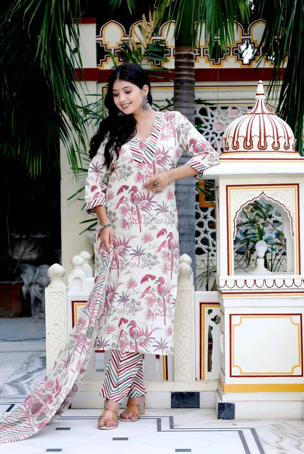Women's_Cotton_Light_Pink_Scenic_Birds_And_Leaf_Straight_Pakistani_Style_Suit_Set_-_Doriyan