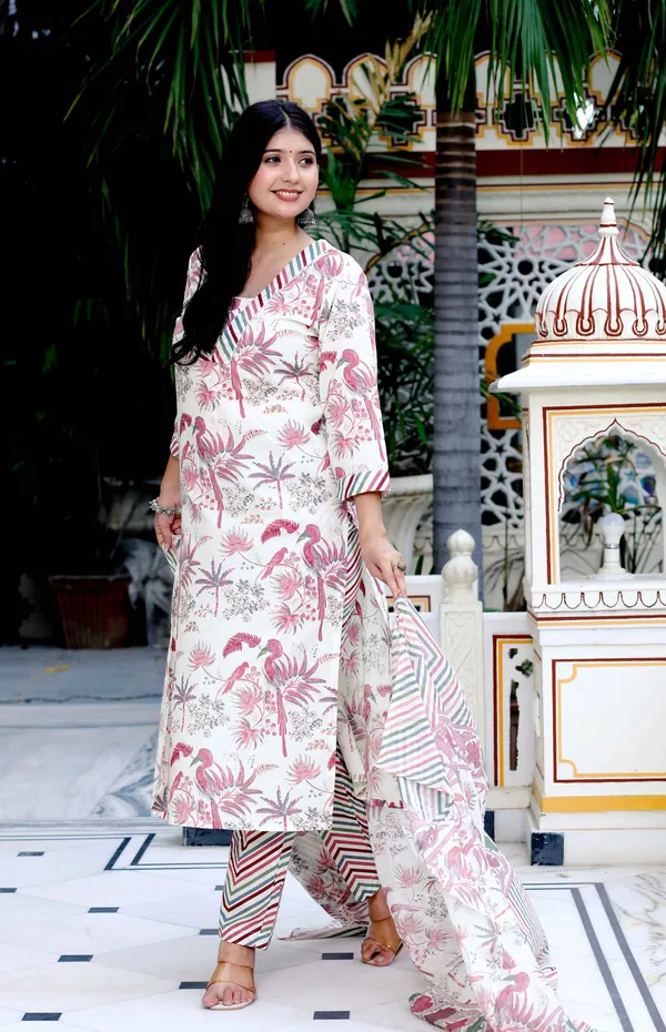 Women's_Cotton_Light_Pink_Scenic_Birds_And_Leaf_Straight_Pakistani_Style_Suit_Set_-_Doriyan