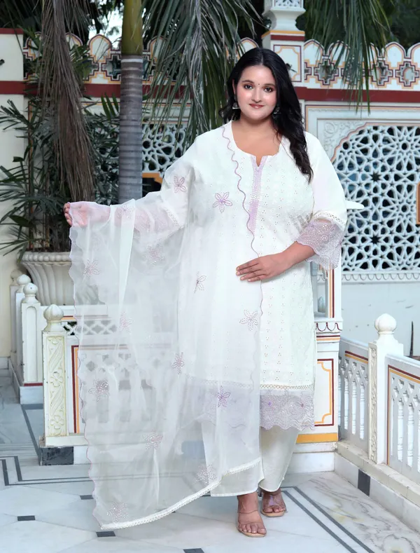 Women's_Plus_Size_Organza_Cotton_Chikankari_Embroidered_With_Purple_Sequence_Work_Jaipuri_Suit_Set_-_Doriyan
