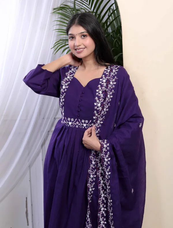 Women's_Cotton_Purple_A-Line_Kurta_With_Embroidered_Neck_And_Palazzo_With_Embroidered_Dupatta_Set_-_Doriyan