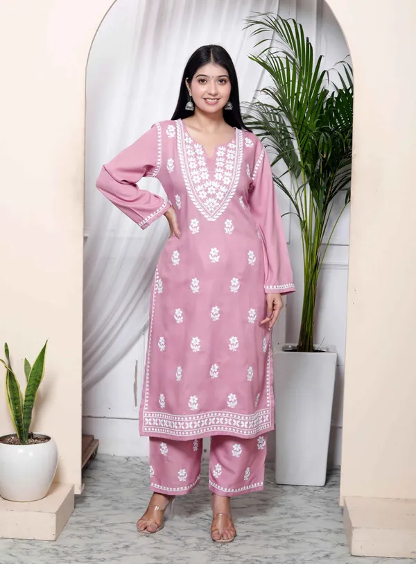 Women's_Chikankari_Embroidery_Pink_Straight_Kurta_&_Palazzo_Set_-_Doriyan