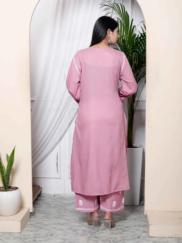 Women's_Chikankari_Embroidery_Pink_Straight_Kurta_&_Palazzo_Set_-_Doriyan