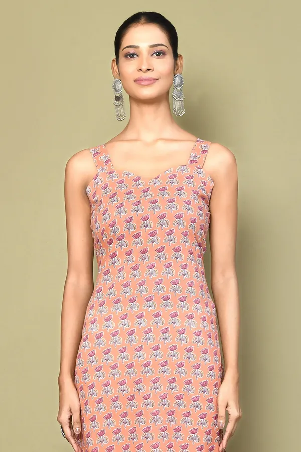 Women's_Peach-Coloured_Floral_Printed_Kurta_-_Doriyan