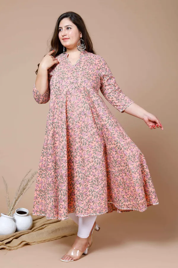 Women's_Peach_Plus_Size_Cotton_Floral_Printed_Anarkali_Kurta_-_Doriyan