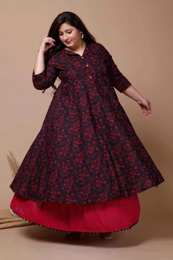 Women's_Plus_Size_Maroon_Floral_Printed_Anarkali_Kurta_-_Doriyan